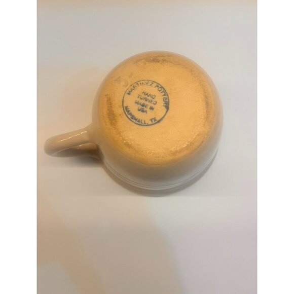 Martinez Texas Pottery Heritage Stripe Big Soup/Cereal Bowl Beige Blue Homespun - Picture 3 of 3